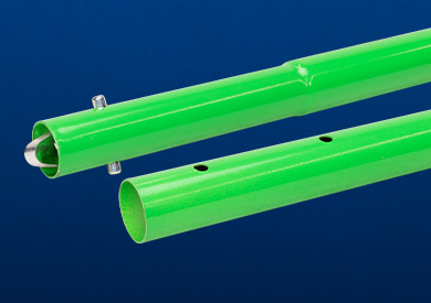 Marshalltown green round section handles are used to extend the reach of your concrete tools.